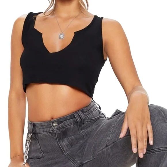 Pretty Little Thing 2X Crop Tops Made in the UK Jersey Knit Sexy Lightweight - Picture 4 of 13